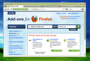 Firefox 4 en Windows XP con el tema Olive